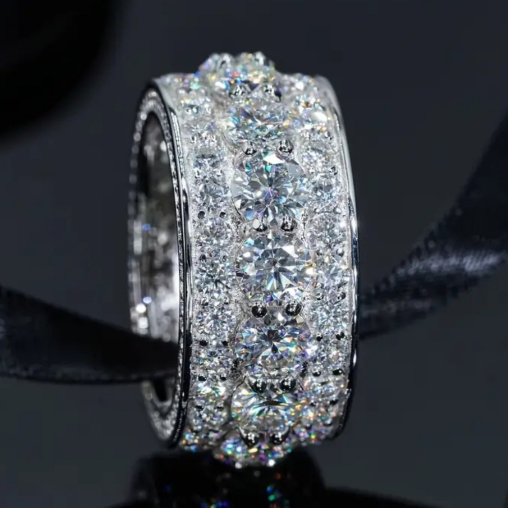 Sterling silver 925 - 18k Plated Moissanite Ring